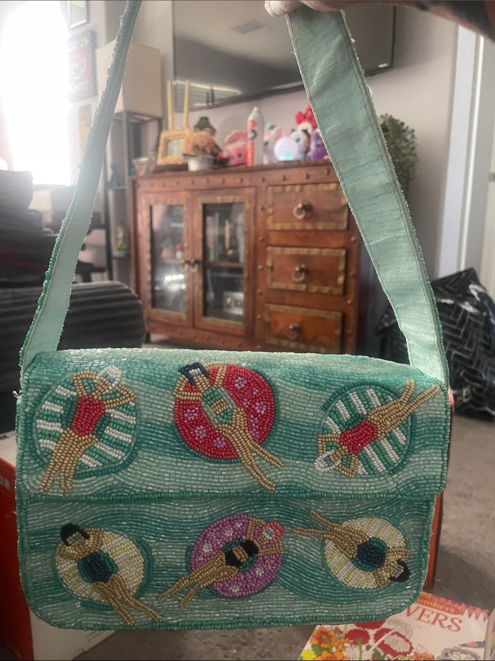 Like new! Hand beaded Viral Beach Bag by On 34th